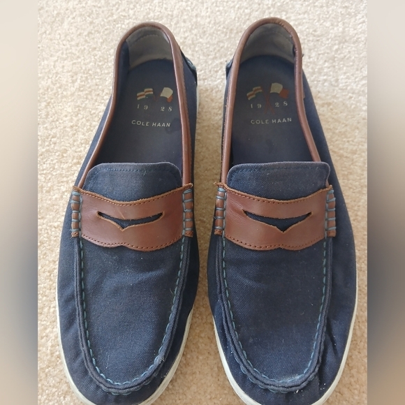 Cole Haan Men\'s Navy and Brown Penny  Loafers Sz 10M main image 6